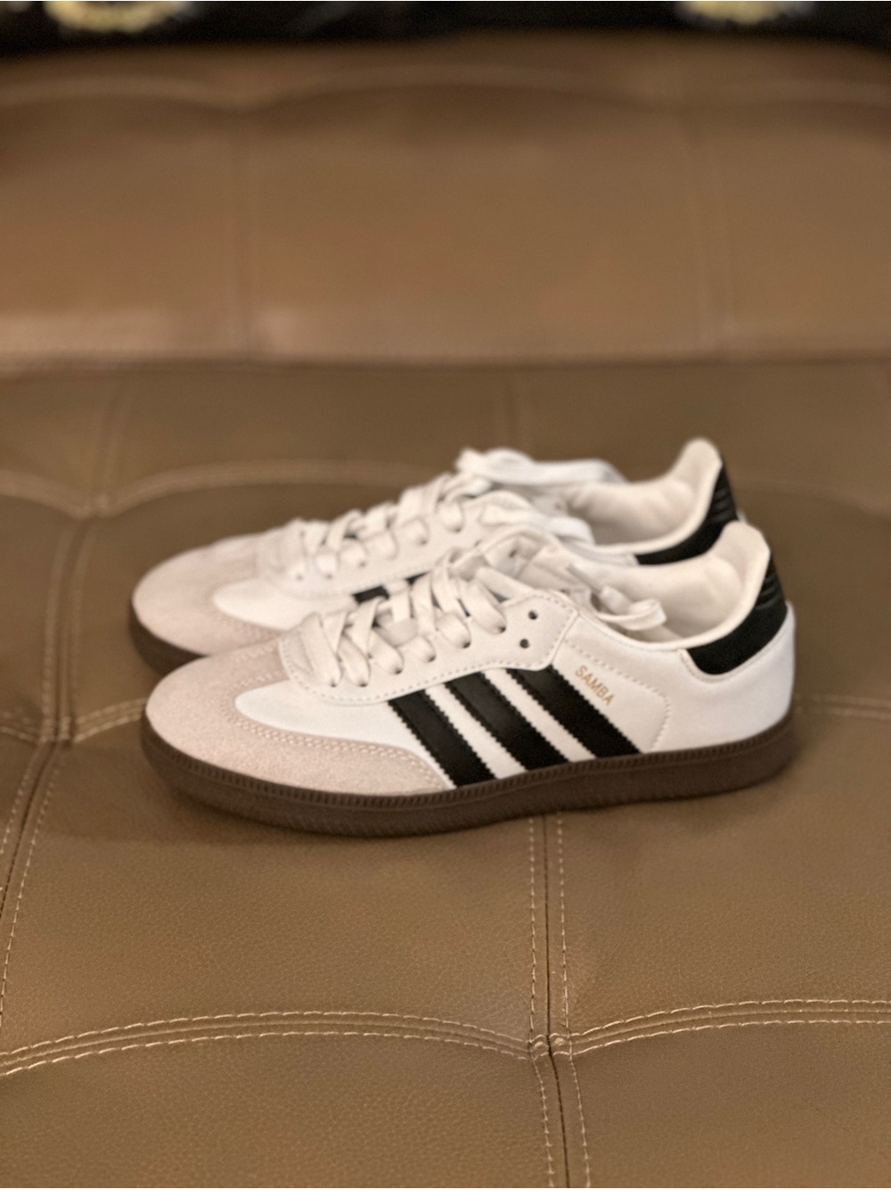 adidas Sneakers in White and Black with Gum Sole